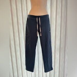 Figs dark harbor high waisted Yola skinny scrub trousers